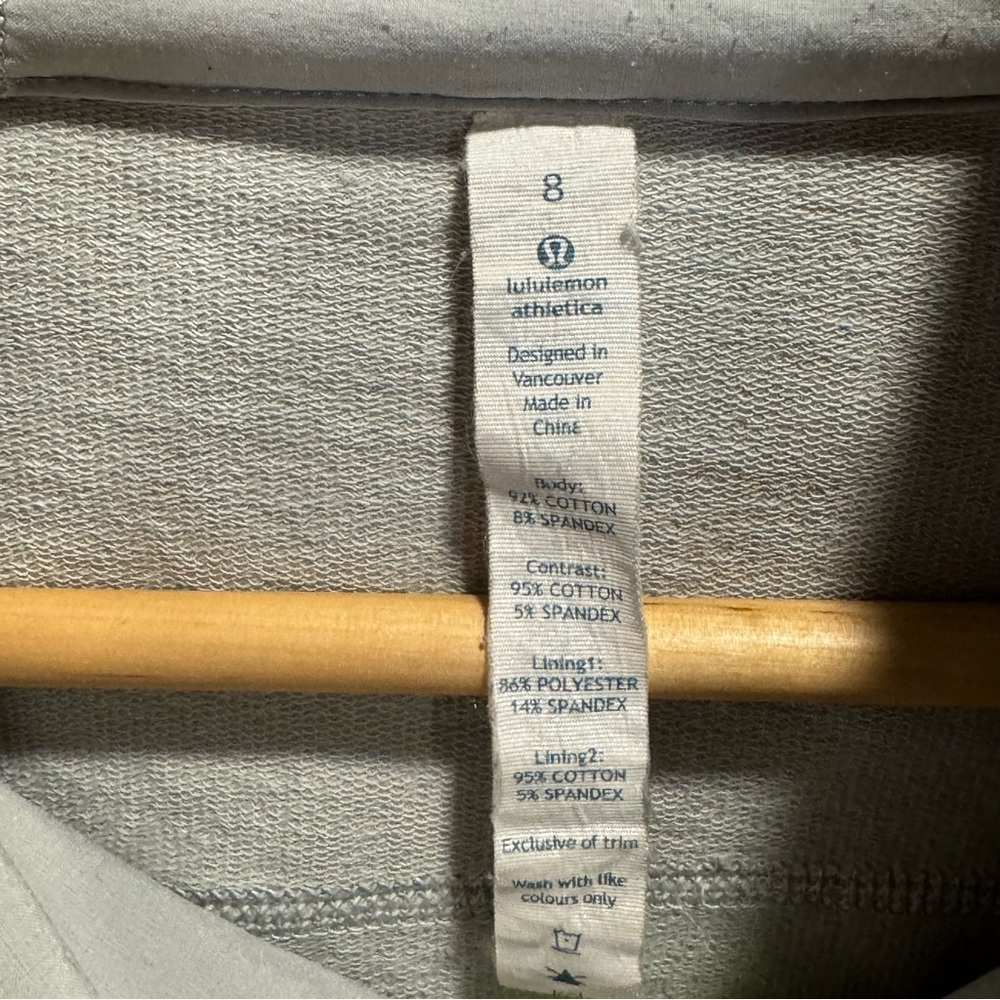 Lululemon Post Sweat Pullover Righteous Stripe Silver / Heathered Light Grey 8 - Picture 9 of 16
